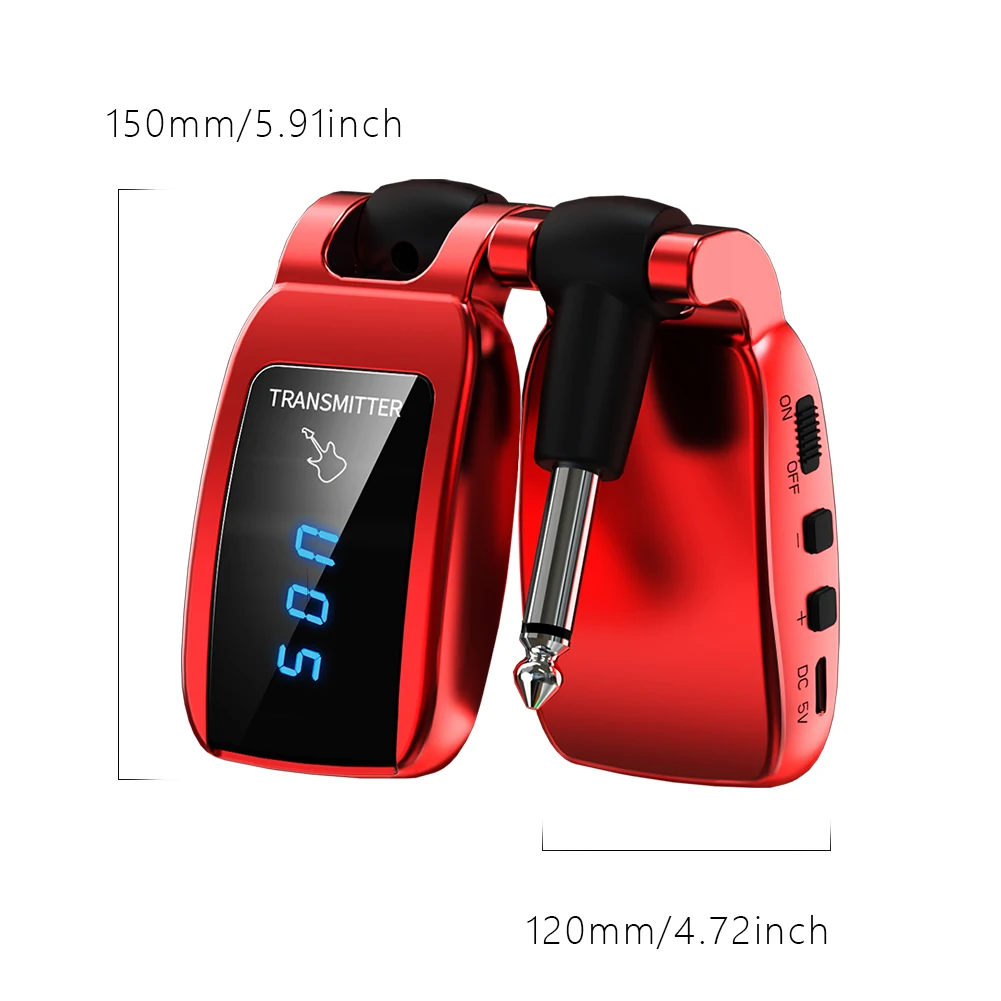 무선 기타 시스템 USB 충전식 기타 이어폰 앰프, 기타 베이스 전기 악기용 사용 시간 최대 8h 5.8GHz