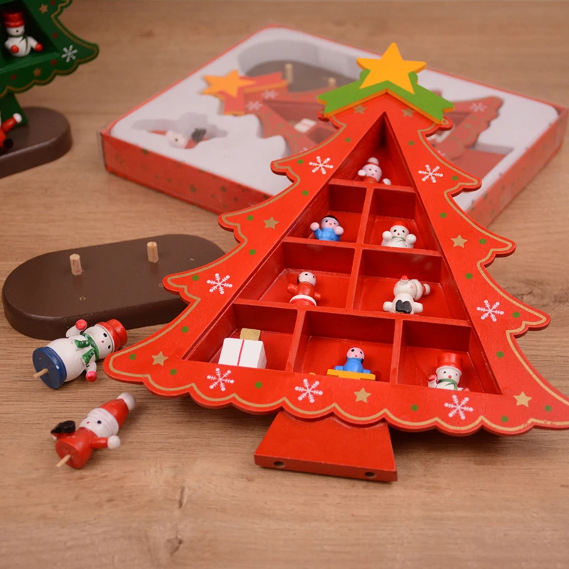 Wooden Christmas Tree Creative Scene Layout Ornaments 3