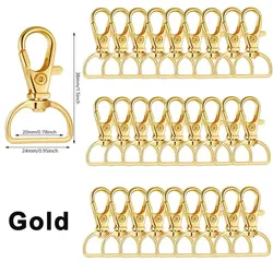 Multipack Swivel Clasps - Metal Lobster Claw Hooks for Crafts and DIY Projects (Gold)