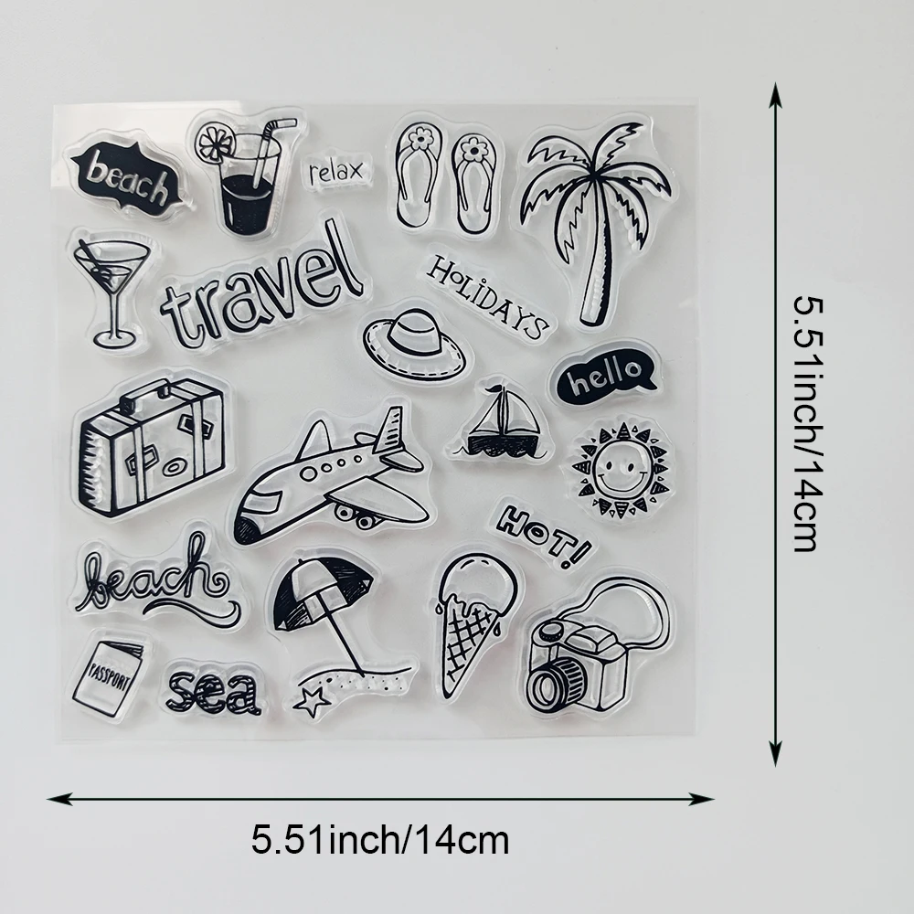 AZSG New Space Plants Waves Clear Stamps/Seal For DIY Scrapbooking Card Making Album Decorative Silicone Seal Craft