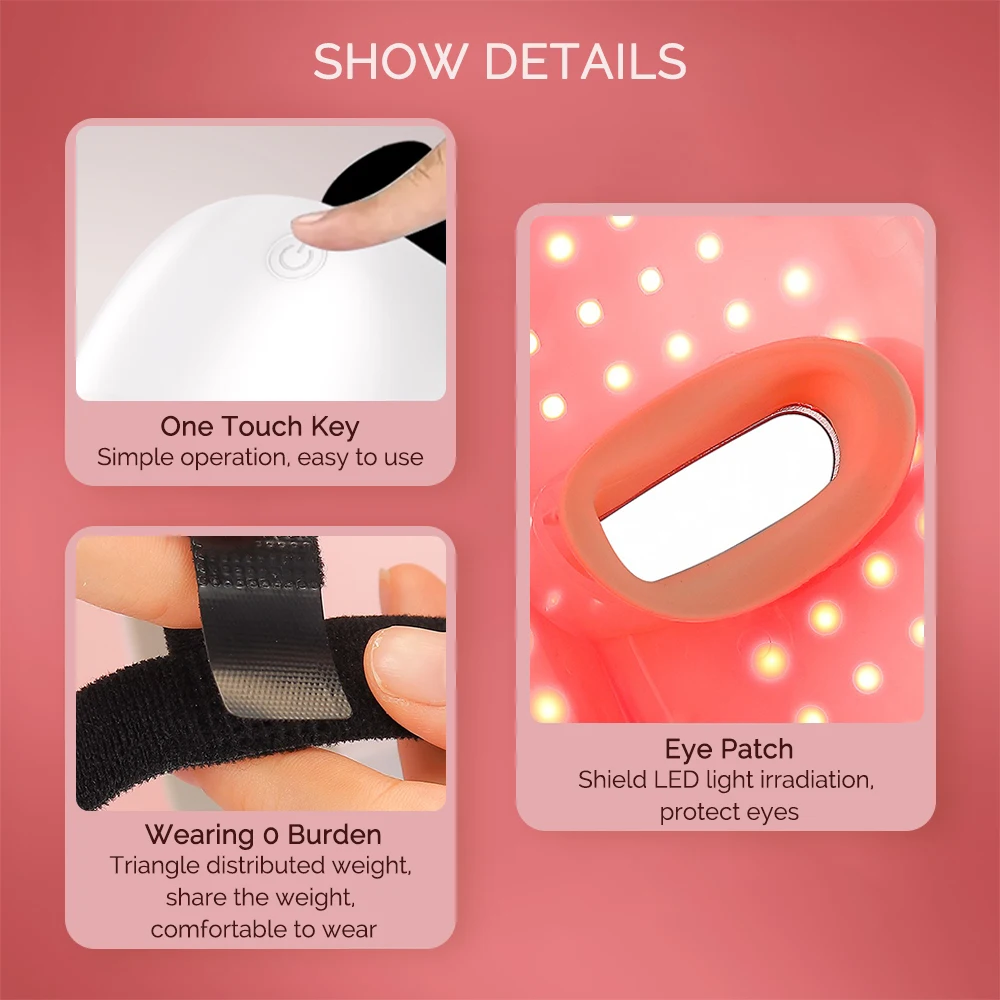 Wireless Face Neck Beauty LED Mask 7 Colors Photon Facial SPA Mask Red Light Skin Care Anti-Ance Repair Skin Brighten Skin Tone
