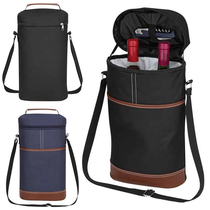 Cooler Bag for 2 Bottles Wine Bag Portable Bucket Carrier Ice Champagne Picnic Pack Travel Carrier Wine Cooler Totes cooler bag