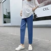 2025 Summer Pregnant Women Wide-legged Pants Pleated Straight Leisure Wear Solid Color High Waist Maternity Chiffon Trousers 3