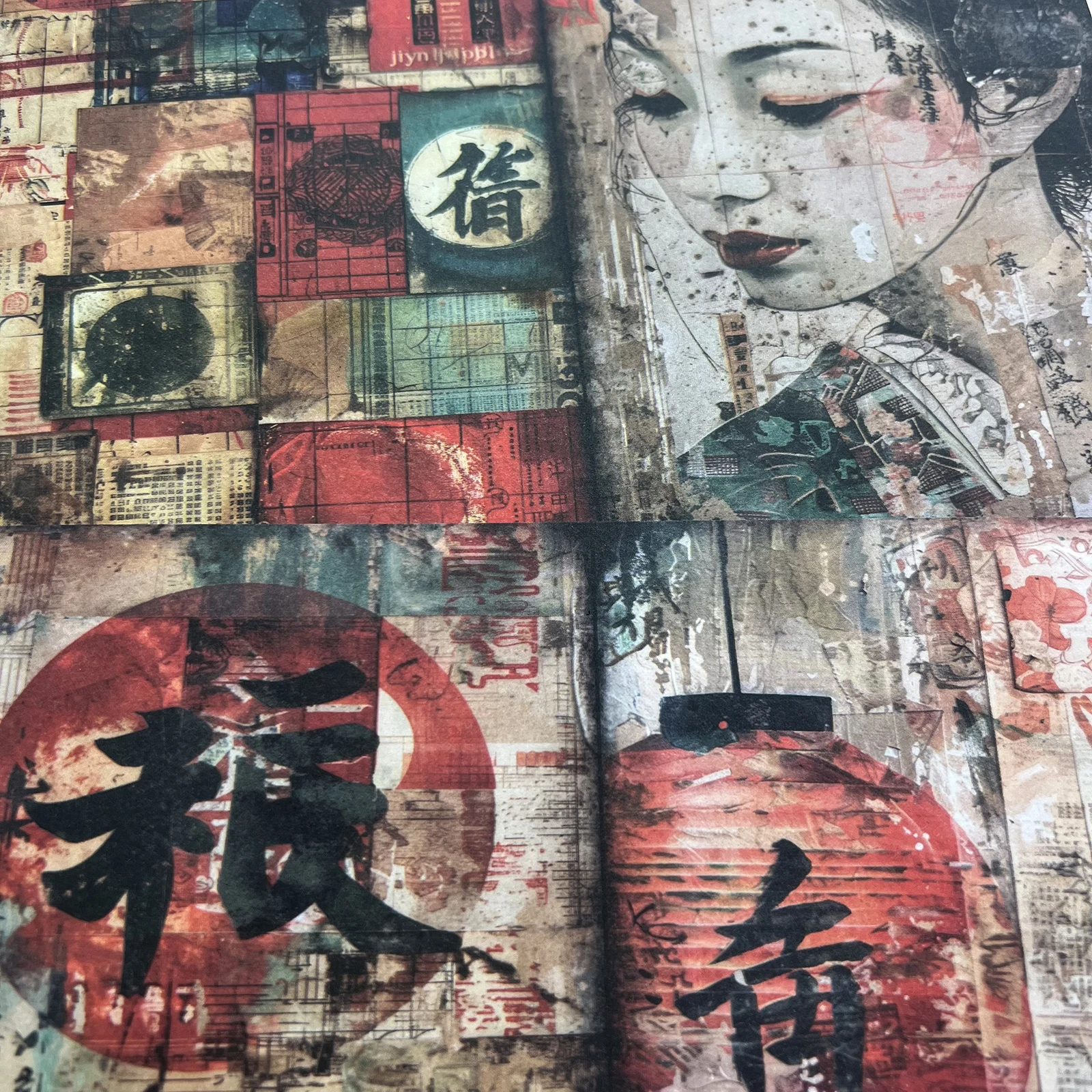 Viguscraft A5 Size Vintage Day Series Old Newspaper Lotus Woman Junk Diary Magazine Scrapbooking 10Sheets