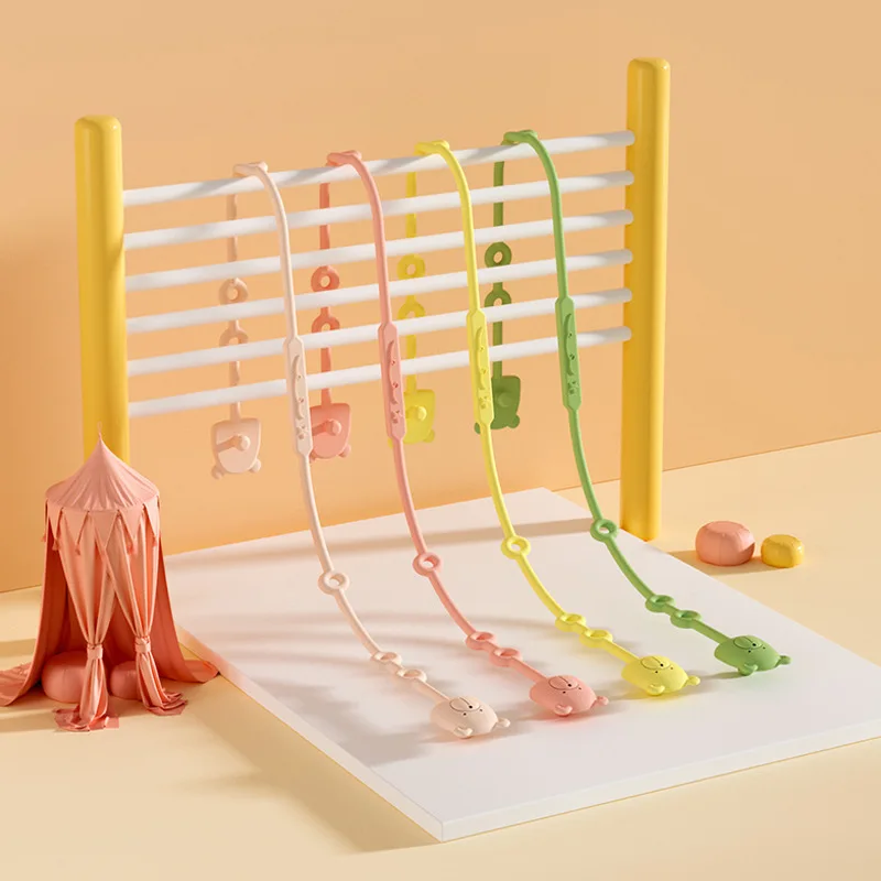 

Cute Bear Silicone Baby Nipple Chain Anti-lost Adjustable Pacifier Chain Teether Toys Baby Soothing Anti-dropping Nipple Clip