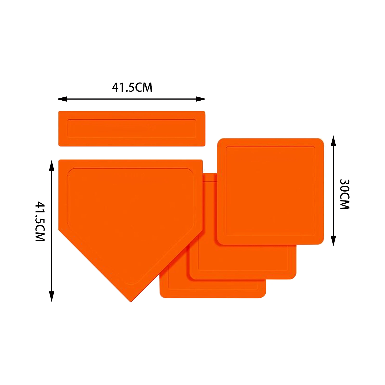 Throw Down Rubber Base Set Exercise Home Plate Baseball Softball Base Set Practice Training Equipment for Kickball Backyard Game