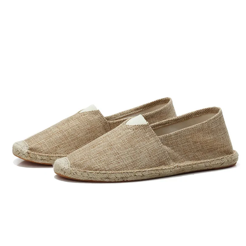 2024 Spring summer Men Canvas Shoes Breathable Men Casual Shoes For Man Slip-On Cheap Hemp Shoes Men Footwear Flats 4
