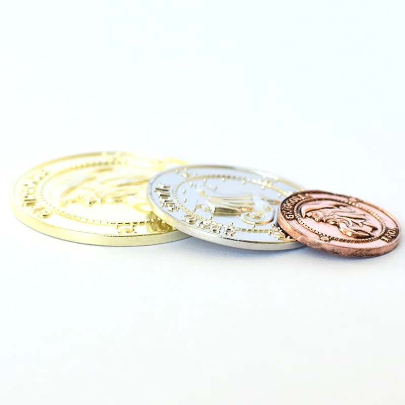 3 pz/set di Harris Gringotts Bank Magic World Gold Galleon Coins Fans Collection Gift monete Commemorative - immagine 4