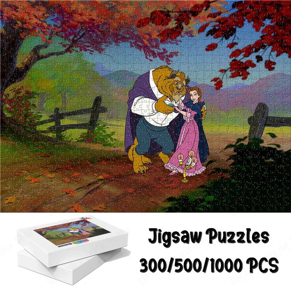 Beauty and The Beast Unique Design Games and Puzzles Classic Disney Cartoons Anime Large Puzzle Walt Disney Movies Toys Hobbies