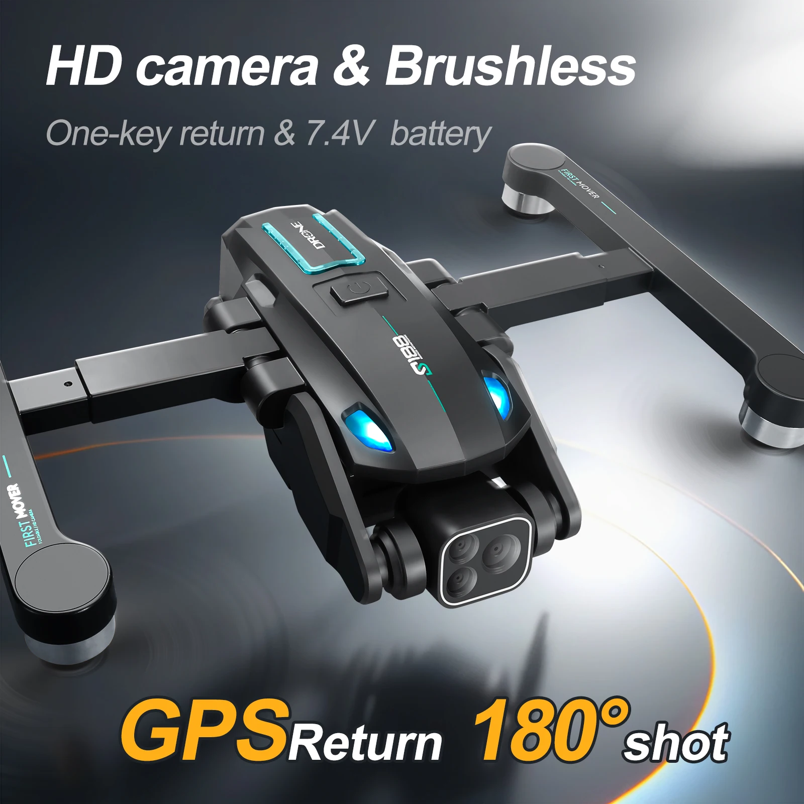 듀얼 카메라 RC 드론 GPS 리턴 광학 흐름 포지셔닝, 4 축 브러시리스 장애물 회피, HD 전기 쿼드콥터 장난감, S188