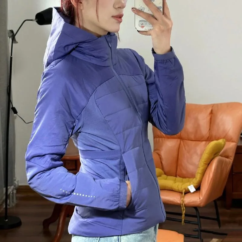 Golf fleece velvet warm coat for women outdoor sports stand collar hooded jackets female long sleeve windproof windbreaker