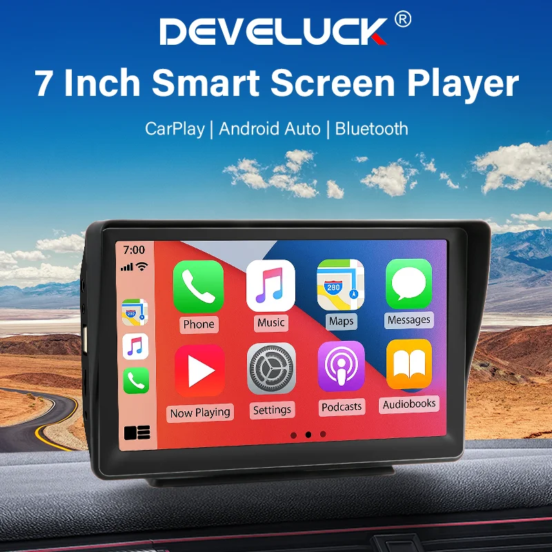 

Develuck Wireless Carplay Android Auto Universal 7 inch Touch Screen Car Multimedia Video Player For Nissan Toyota Honda Ford VW