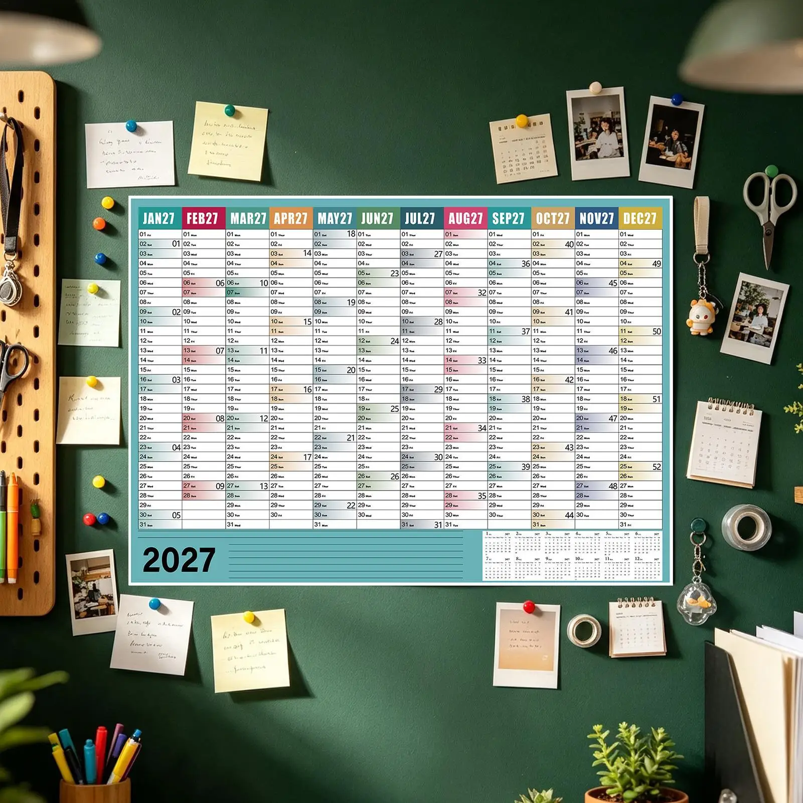 Large Wall Calendar - 12-Month Annual Planner with Double-Sided Thick Paper for Home, Office, or Dorm Scheduling