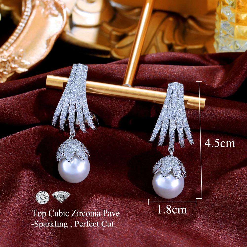 Boucles D'oreilles Femme - Zirconium Bleu AAA, Plaqué Or Blanc, Dormeuses (neuves)