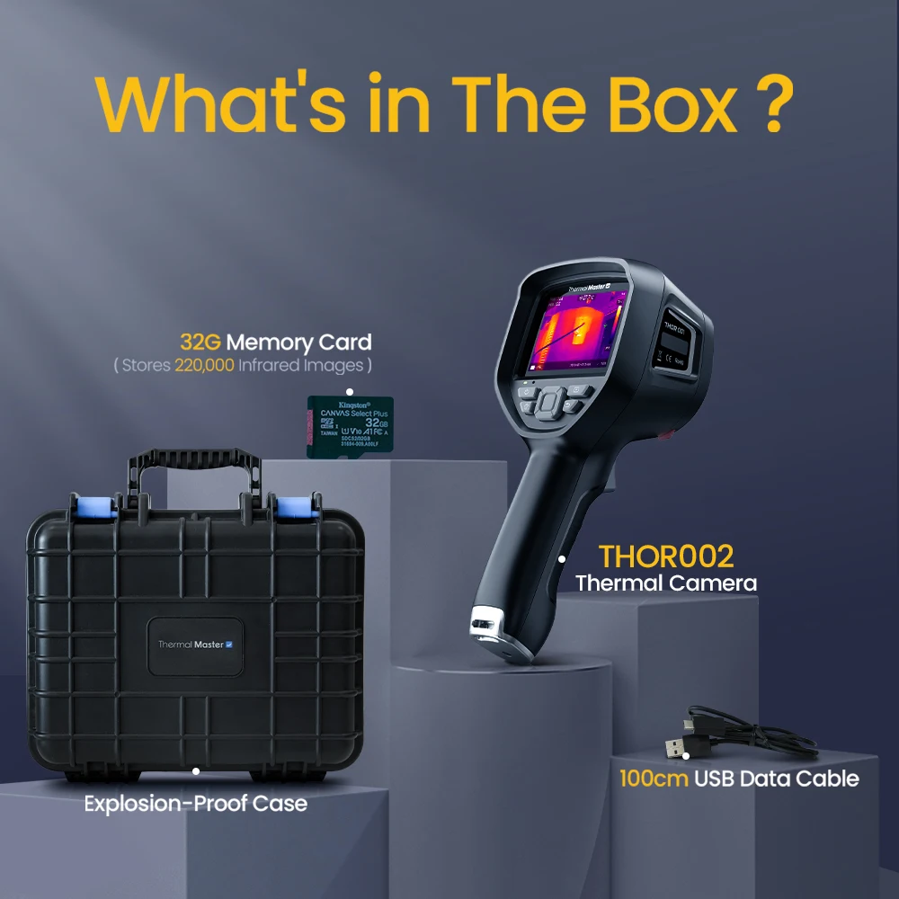 Thor002 Caméra d'imagerie thermique 512 × 384 X3IR Résolution 3,5" Caméra d'imagerie thermique infrarouge 550 ℃   Inspect industriel LED LaserHVAC