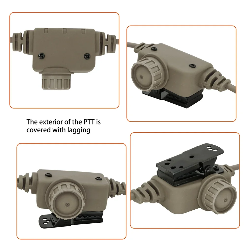 HEARGEAR Tactical Headset PTT U94 RAC Ptt with 6 Pin Connector for AN/PRC 148 & PRC 152 Walkie-talkie for COMTAC SORDIN Headphon