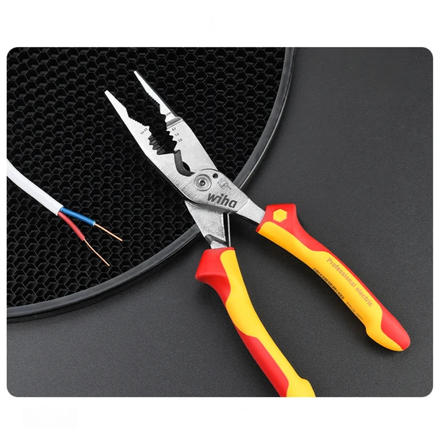 Wiha 45489 8-in-1 Multifunctional Electrician Pliers Insulated 1000V VDE  Sharp Mouthed Wire Stripping Crimping Plier 45705 - AliExpress