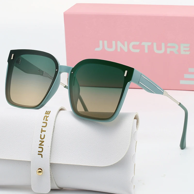 JUNCTURE Polarisierte Damen-Sonnenbrille, modisch, quadratisch, Sonnenbrille, Farbverlauf, Damenbrille, Party, Urlaub, Geschenke, Sonnenbrille für Damen