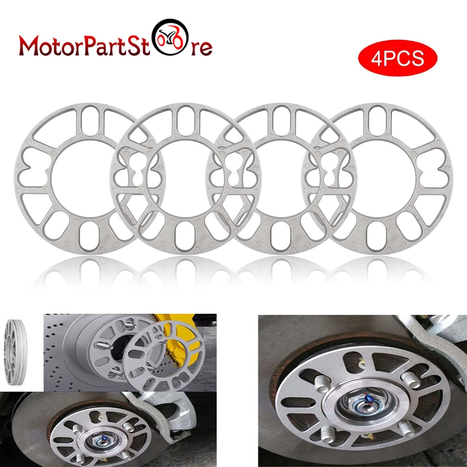 4pcs Universal 5mm Wheel Spacers Aluminum Shims Hubcentric Spacer for 4