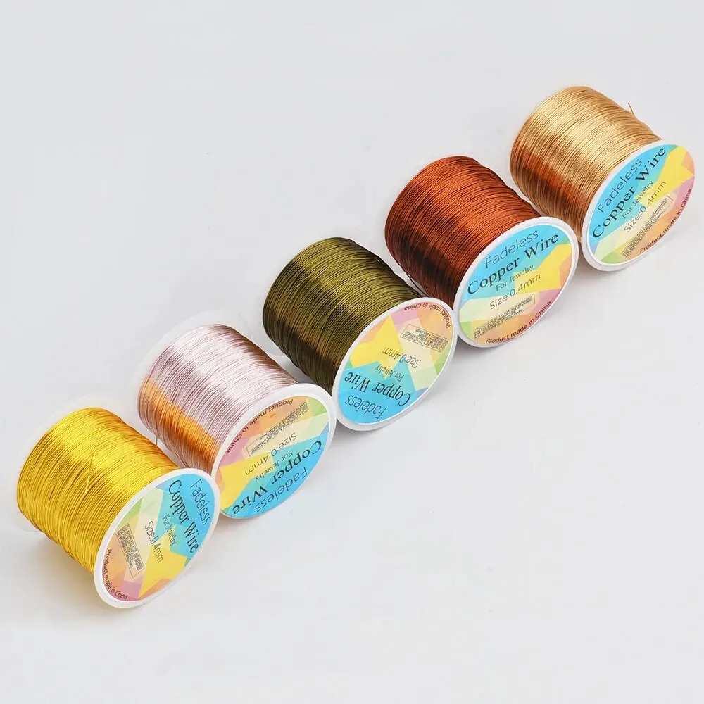 0.3/0.4/0.5mm Colorfast Copper Wire Tarnish-Resistant Beading Wire DIY Craft Jewelry Making Accessories Solid Jewelry Making