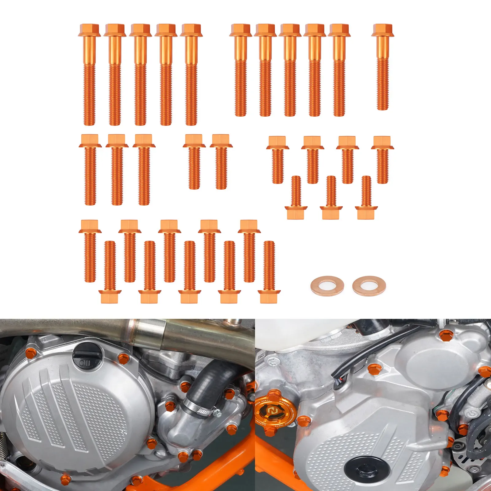 

35PCS M5 M6 Aluminum Engine Bolts Kit For KTM 250 350 EXCF EXC-F 2017 2018 2019 2020 2021 2022 Water Pump Cover Clutch Cover