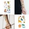 30pcs Cute Cartoon Tattoo Stickers, Unicorn, Animal, Mermaid, Car Wheel Boat, Space Robot, Fruit, Pirate, Butterfly Elf Tattoos 3