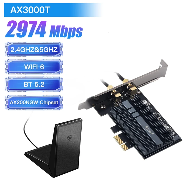 Cudy AX5400 WiFi 6E PCIe Card Con Bluetooth 5.2 – Adattatore Tri-Band Per Windows 11/10