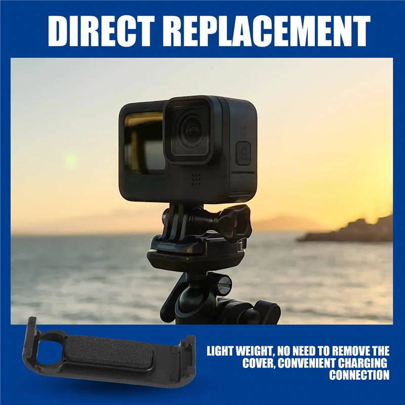 A12E-Gopro Hero8 배터리 커버 충전식 포트 디자인 Gopro 스포츠 카메라 액세서리 용 보호 쉘