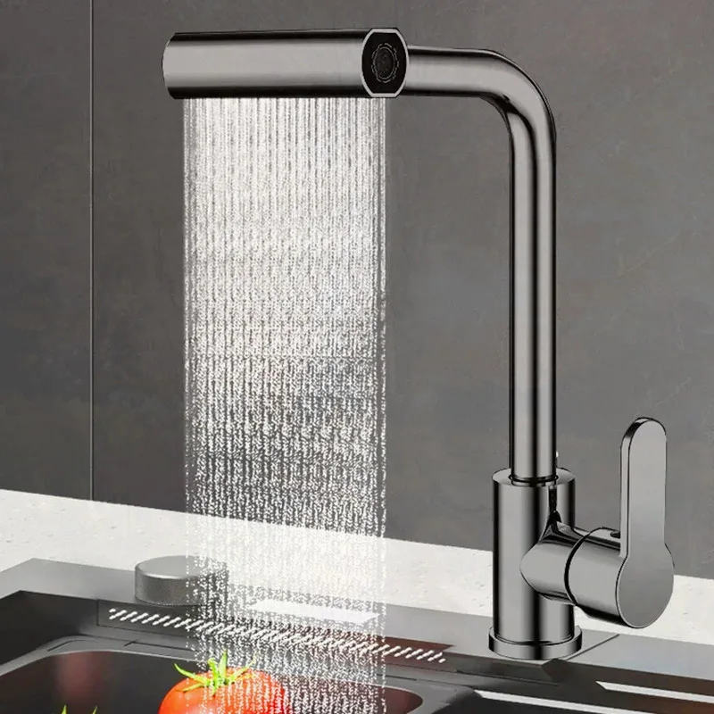 NEW Waterfall kitchen faucet 360° rotating waterfall flow spray head hot and cold water sink mixer kitchen faucet