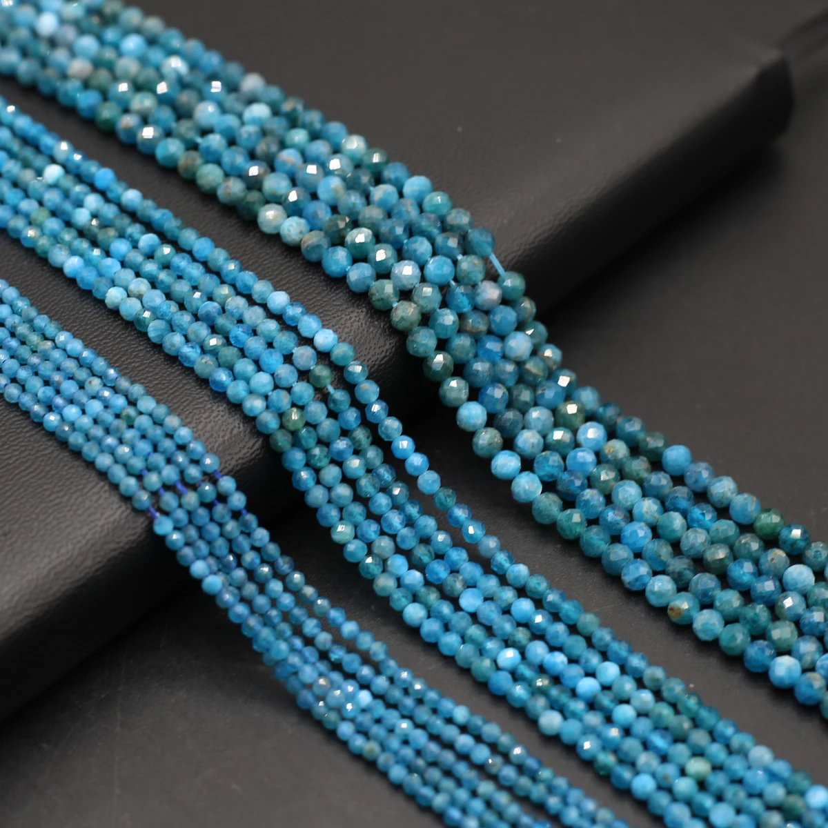 2/3 mm Natursteinperlen, facettierter Apatit, lose Edelsteinperlen für Schmuckherstellung, DIY-Frauen-Armband, Halskette, Zubehör – Detail 3