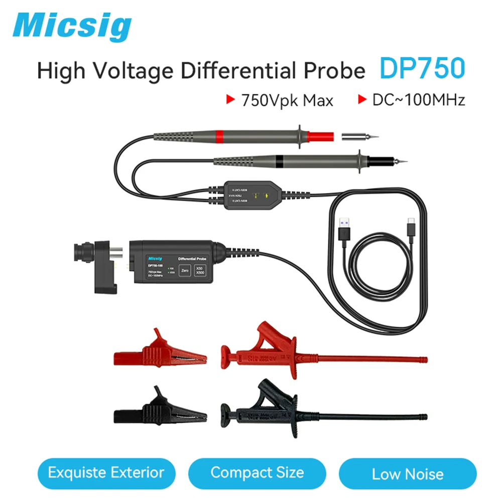 High Voltage Differential Probe Dp750100 Differential Oscilloscope
