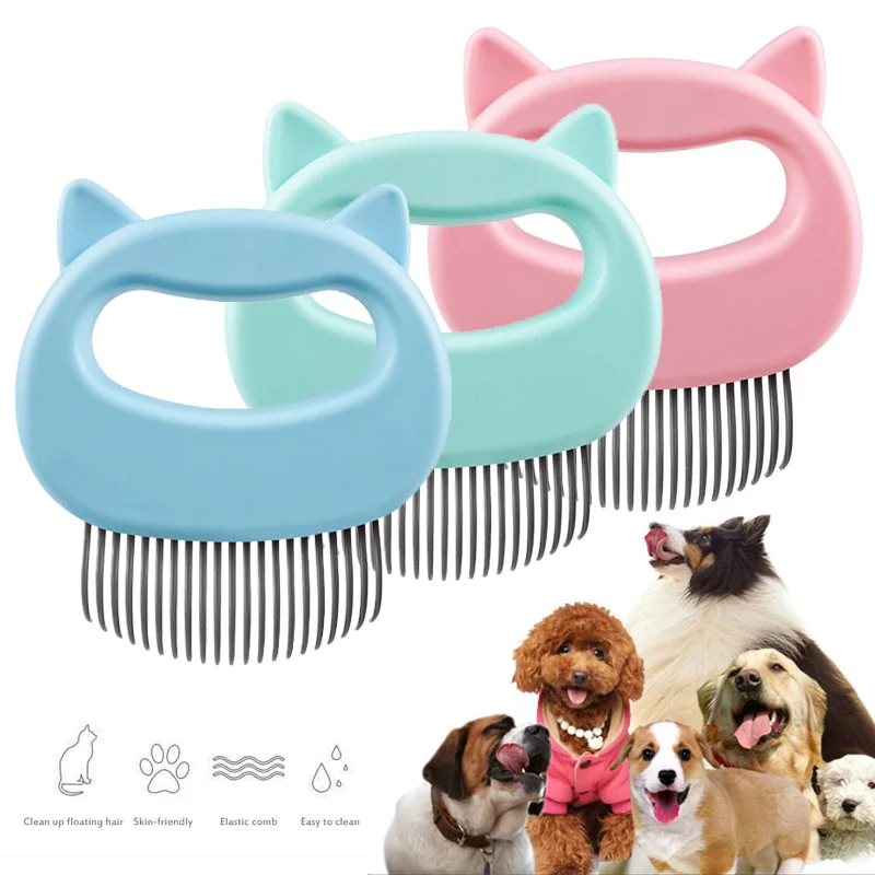 

Pet Dog Cat Combs Hair Remover Brush Pet Grooming Tools Dog Massage Comb Brush Cute Handle Remove Loose Hairs Pet Cat Supplies