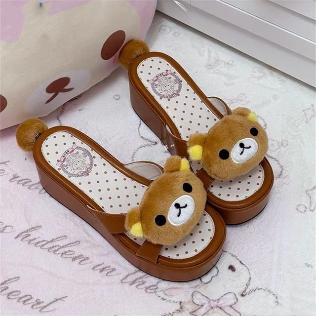 Summer Themed Cartoon Bear Slippers for Women, Outdoor Footwear with Non-Slip Sole, Stylish... 1
