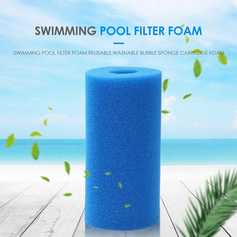 

For Type A Washable Pool Filter Sponge Filter Sponge Column Blue Reusable Foam Cleaner