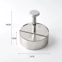 Stainless Steel Non-Stick Hamburger Patty Maker for Perfect Meat Patties and Thin Burgers (Diameter 14 CM)