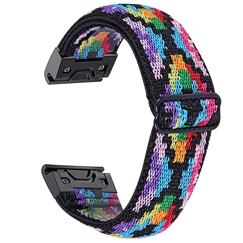 Essidi 22mm Elastic Woven Band For Garmin Fenix 5 Plus 6 Pro 7 Approach S60 62 Nylon Watch Bracelet Strap For Forerunner 935 945 