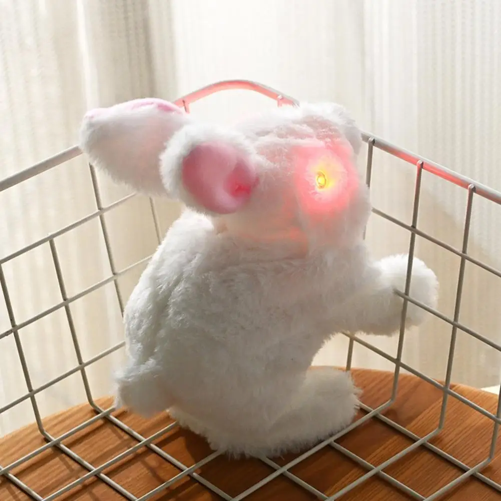 Rabbit Toy Adorable Battery-powered Kids Rabbit Plush Toy Electric Bunny with Sound Light Automatic Walking Fun Bunny