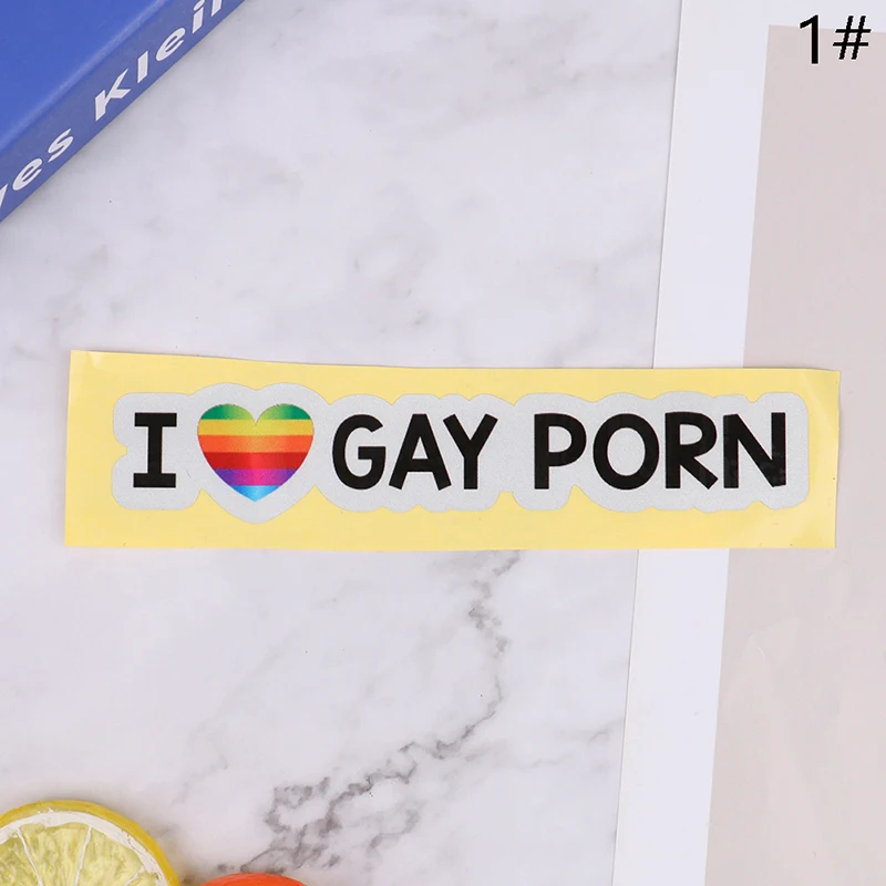 Reflective I Love Gay Porn Humorous Car Decal Sticker