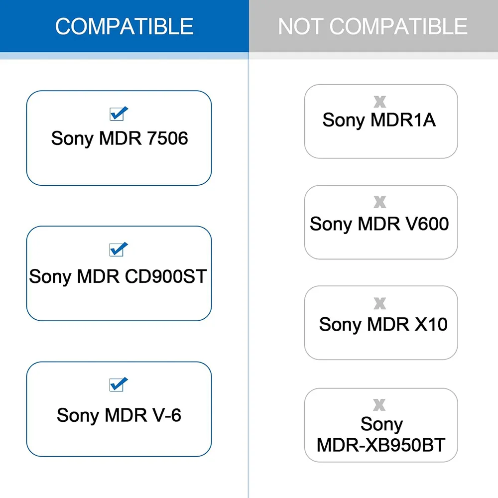 Almohadillas de repuesto para auriculares Sony MDR 7506, almohadillas de  cuero para auriculares, compatible con cojines, Sony MDR V6/ MDR V7/  MDR-CD900ST - AliExpress