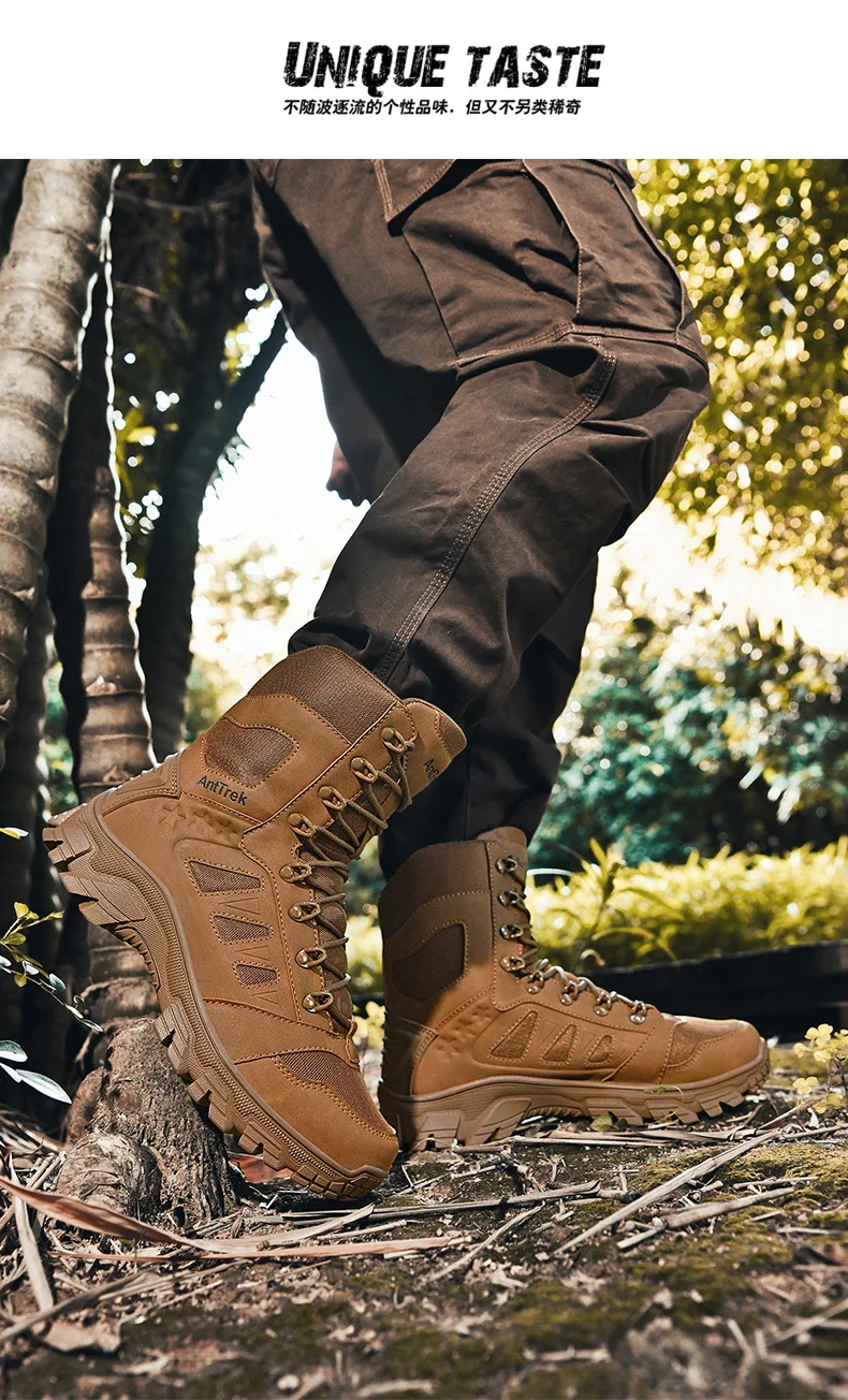 Men Military Tactical Boots Army Boots High Quality Male Climbing Hiking Shoes Lace Up Women Camping Safety Ultrallight Unisex