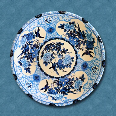 Platos decorativos de sauce de porcelana azul y blanco para exhibir  cerámica hecha a mano para colgar en la pared, adornos y platos de postre
