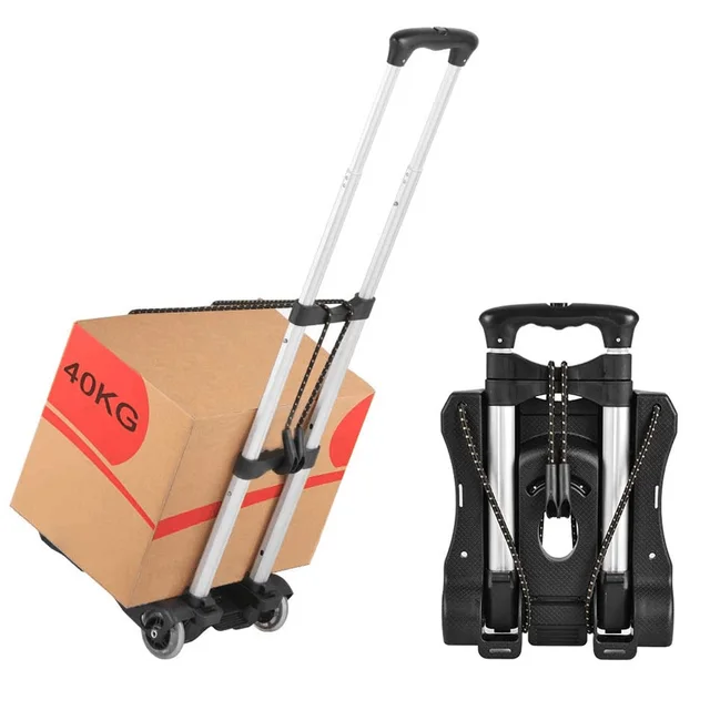 Összecsukható Kézzsákos Kerék Kocsi Teherautó -Kosár 40 Kg Nehéz Dividravel Poggyász Bevásárló Kosár Hordozható Otthoni Autó - Image 5