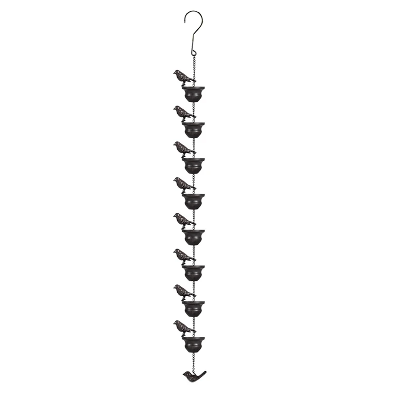 

Metal Birds On Cups Metal Rain Chain Rain Catcher For Gutter Roof Decoration Metal Drainage Rain Chain Downspout Tool