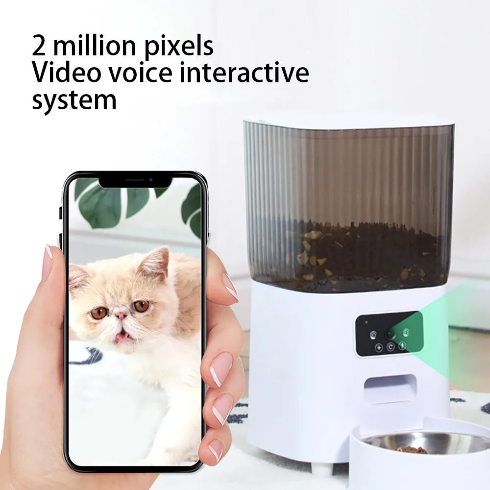 5l smart wifi app camera automatic pet feeder cat food dispenser video smart feeder for cats dogs pet dry food bowl