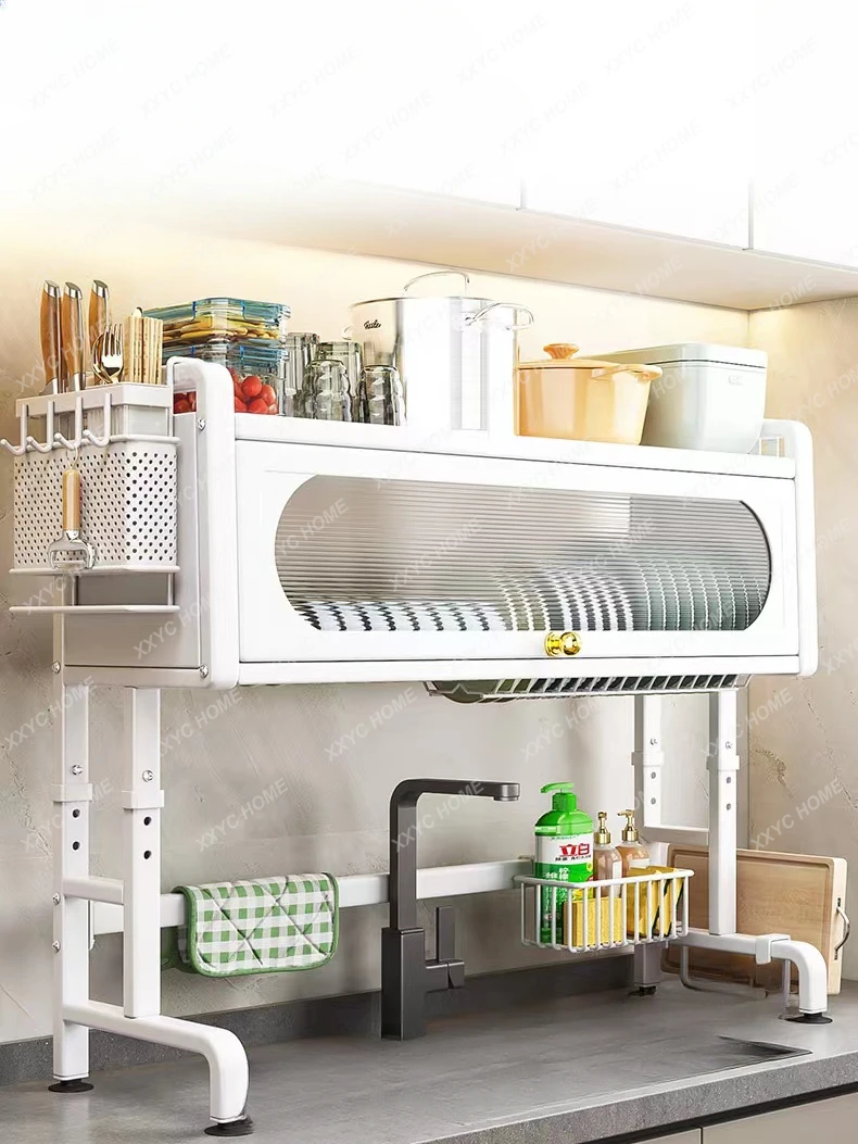 

Kitchen Sink Storage Shelf Countertop Storage Rack Multi-Functional Scullery Dish Rack
