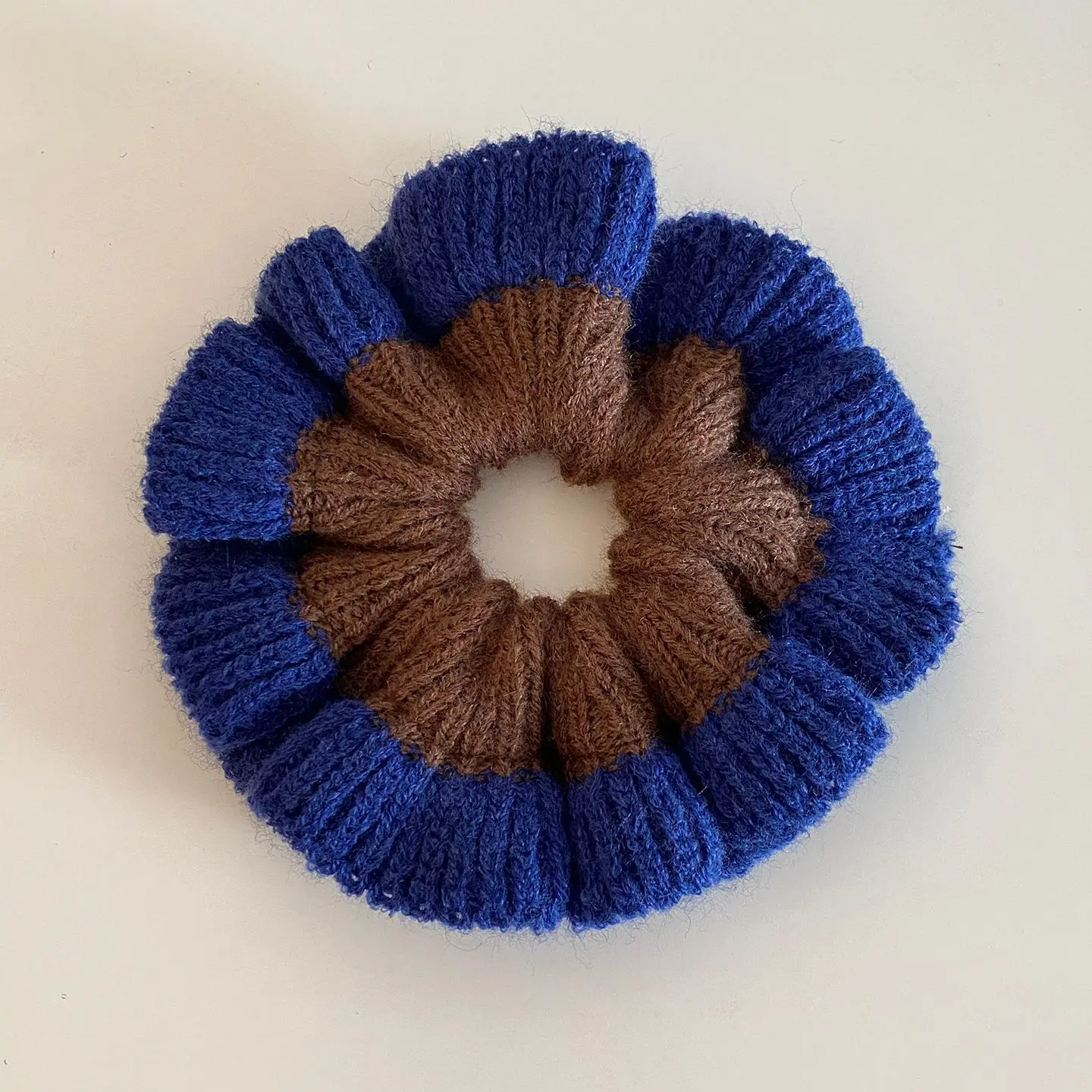 1PC Große Gestrickte Haar Scrunchie Frauen Farbe-block Breite Rand Band Mode Haar Krawatte Elastische Pferdeschwanz Zubehör Elegante headwear – Detail 11