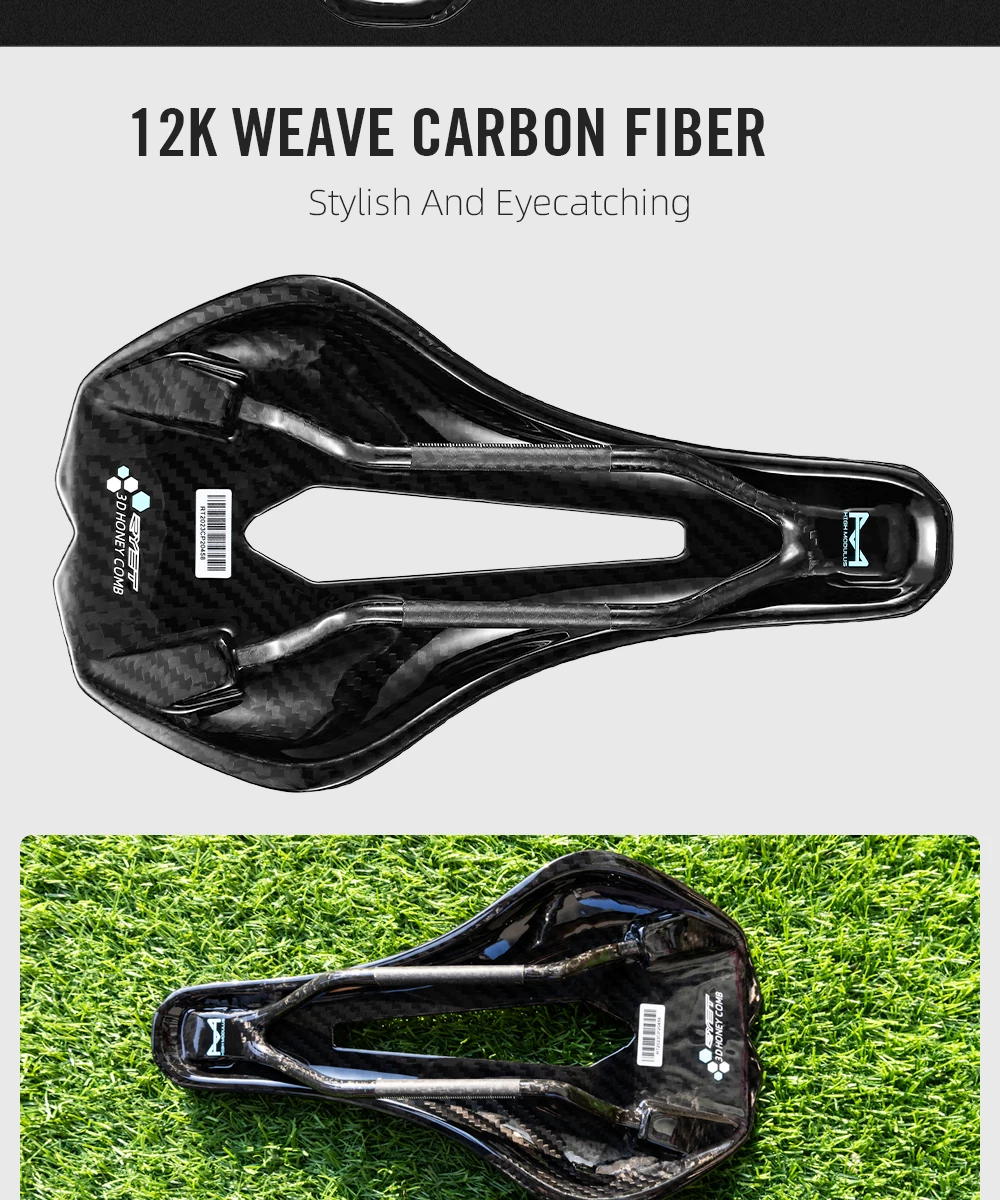 RYET Carbon 3D-Gedruckter Fahrradsattel Ultraleichter Rennrad-MTB-Sitz 7x9mm 115g/155g Sitzkissen Fahrradteile – Detail 8