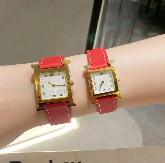 Women's watch Quartz square diamond Ep leather strap