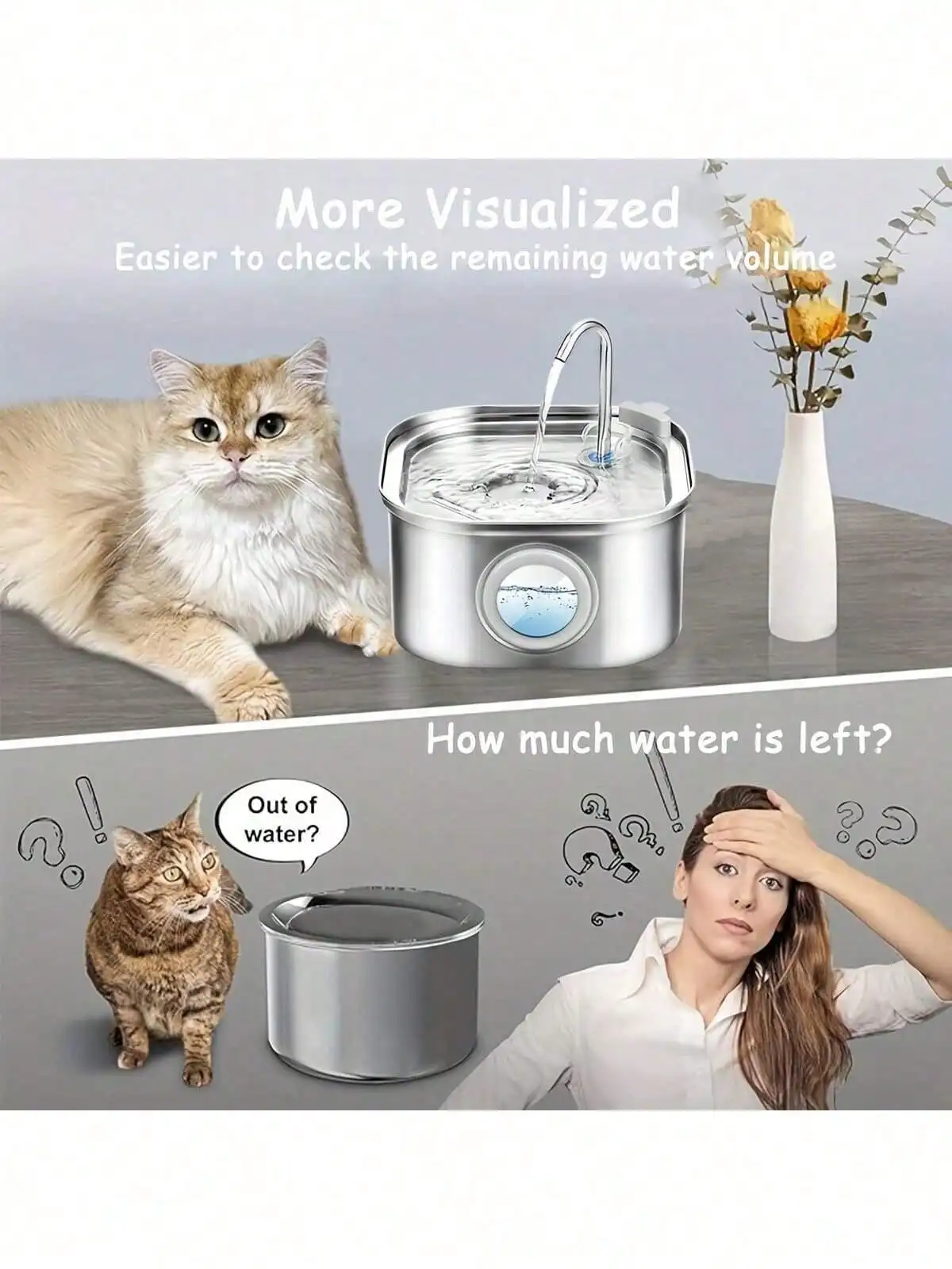 Stainless Steel Pet Water Fountain 6