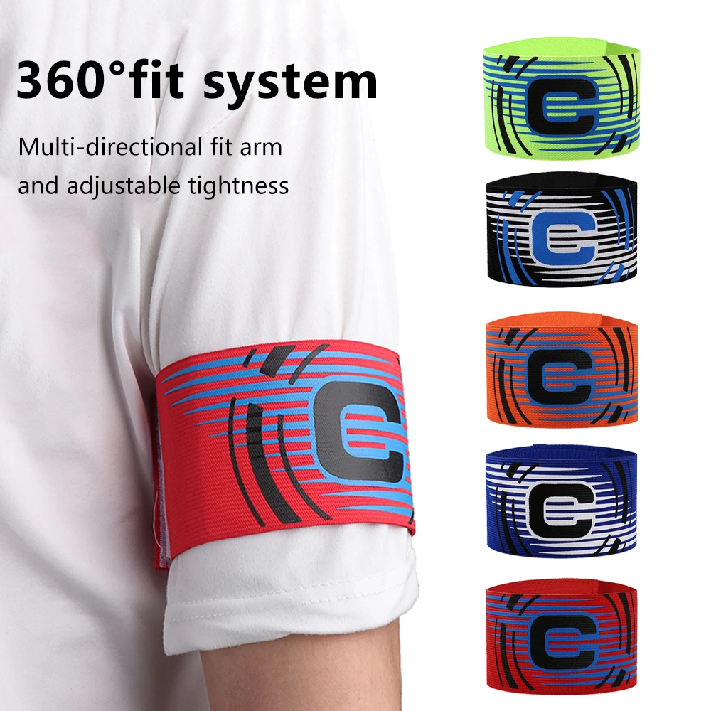 10pcs C-shaped Logo Football Captain Armband Adjustable Soccer Arm Band Leader Competition Soccer Player Captain Group Armband